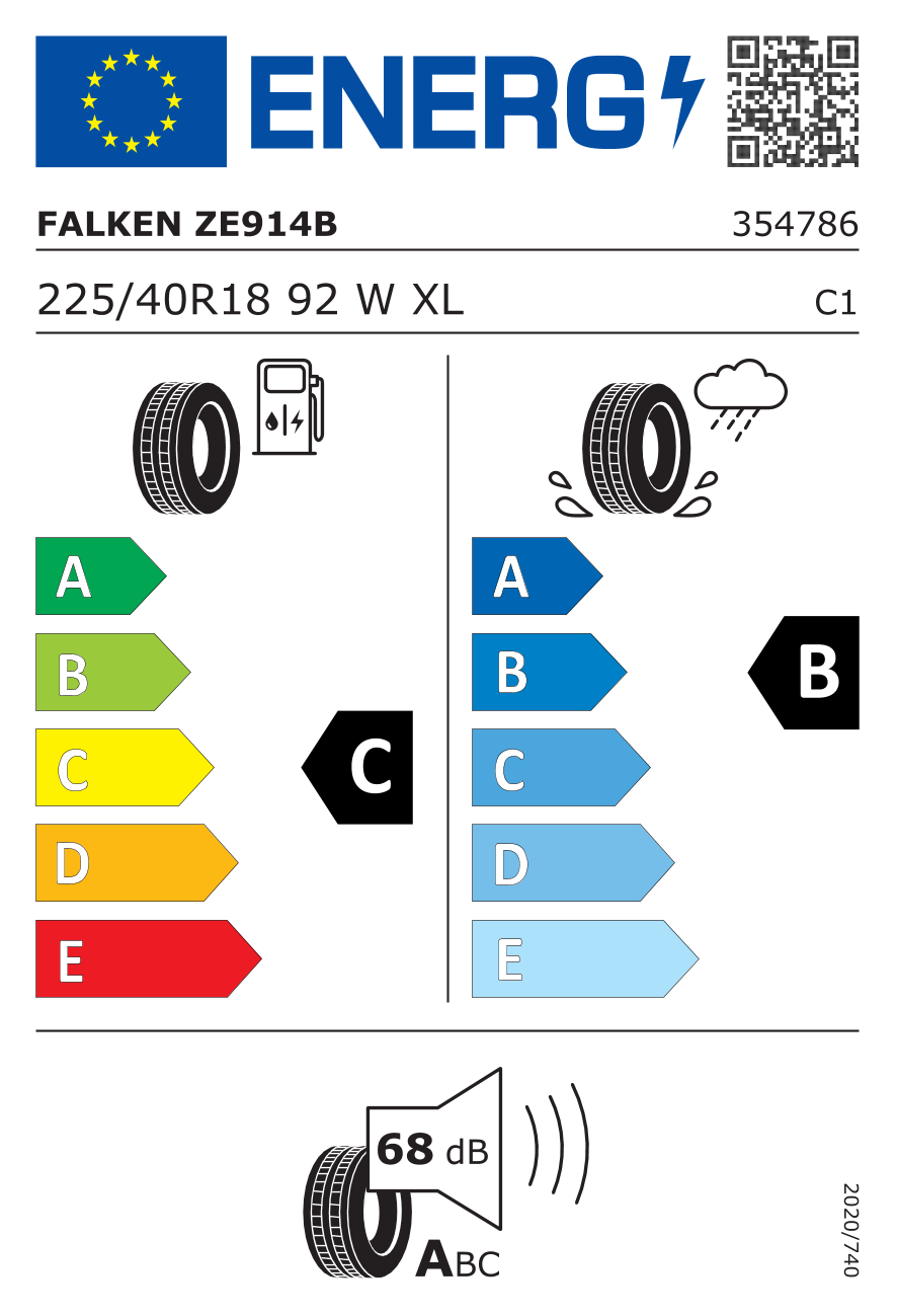 Image of tyre specifications with eprel code 1301880