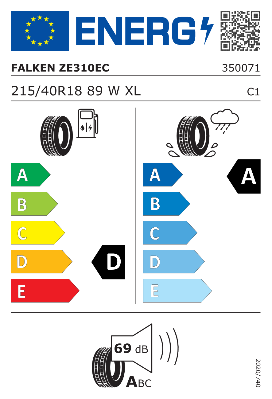 Image of tyre specifications with eprel code 592813